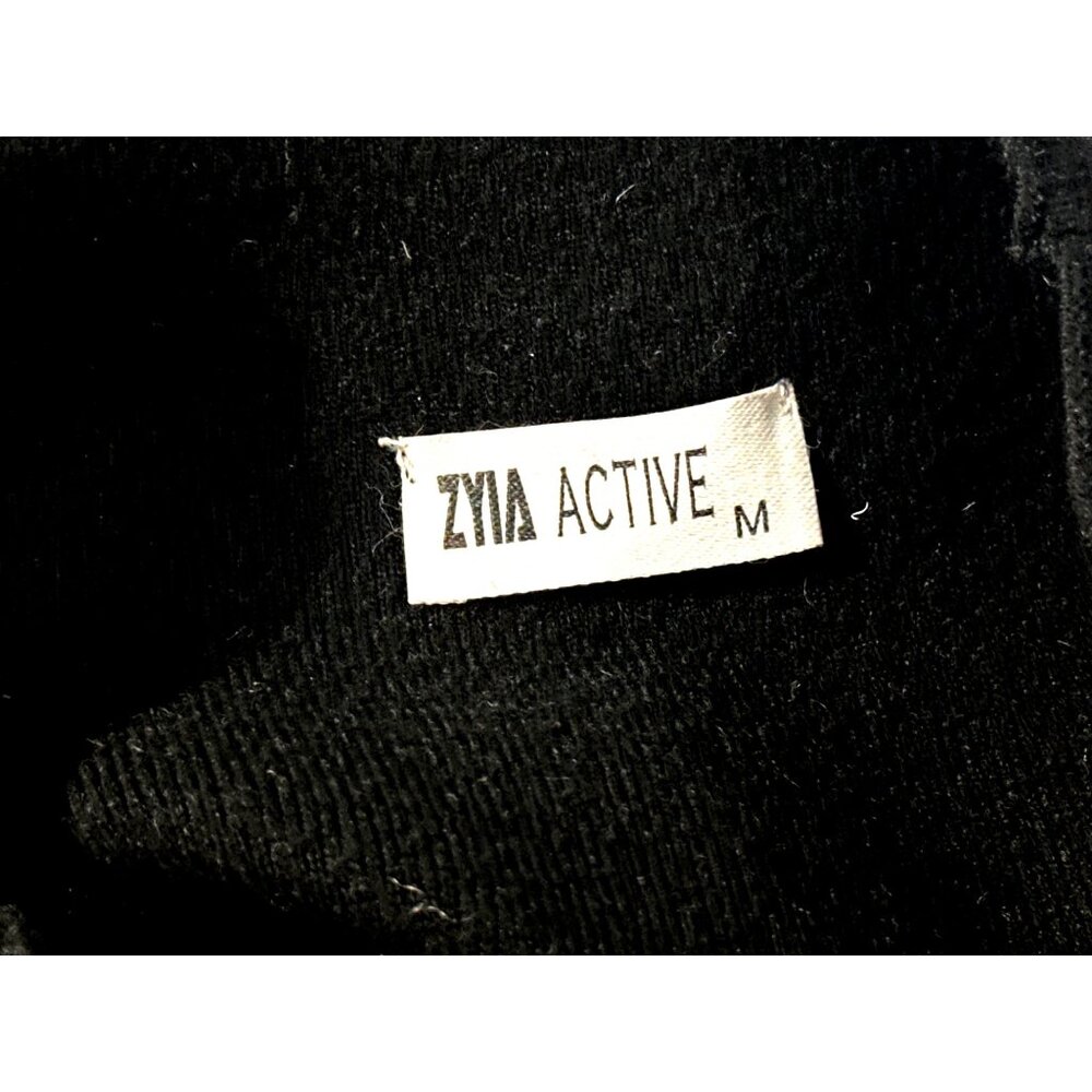 Zyia Active M Black Cropped Mock Neck Sweatshirt Pullover Athleisure Minimalist - Picture 6 of 7